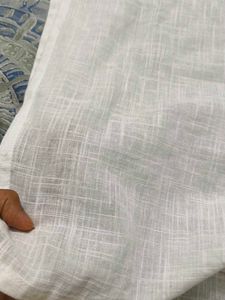 Elegant White Linen Kurta