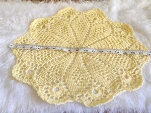 Handmade Yellow Crochet Doily