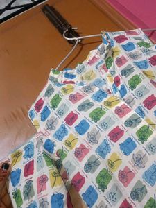 Colorful Patterned Cold Shoulder Dress