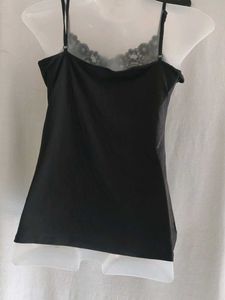 Black Lace Trim Cami Top