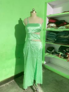 Mint Green Cut-Out Maxi Dress