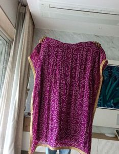 Purple Bandhani Print Kaftan Kurti