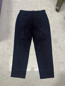 Mens Linen Navy Blue Trousers
