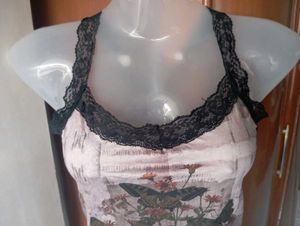 Sheer Butterfly Print Tank Top