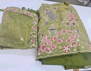 Olive Green Embroidered Lehenga Choli