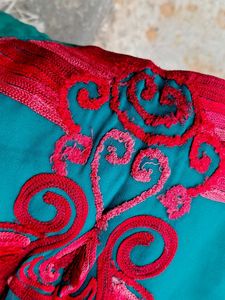 Teal Embroidered Kurta