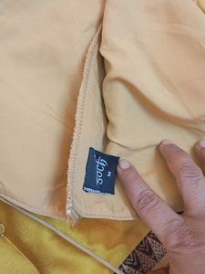 Yellow and coffeee colour Silk Saree