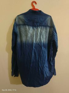Men's Blue Plaid Denim Shirt