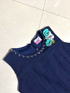 Navy Blue Floral Dress