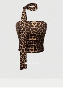 Leopard Print Halter Neck Top