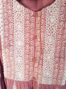 Beautiful Pink and White Kurta Set