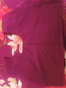 Saree With Beaded Purple Blouse