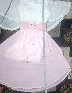 White Lace Top &amp; Pink silk perfect  beautiful look