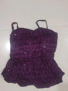 Y2k Purple Sequined Tank Top