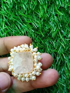 Brass and Pearl Finger Ring