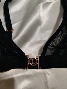 Size- 34B-36B Sheer Black Heart Print Bra