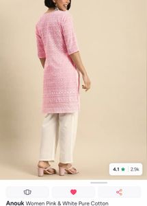 Pretty Pink Chikankari Kurta small size