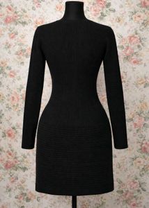 Black Embellished Sweater Dress