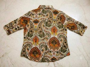 Paisley Print Shirt &amp; Lavender Tee