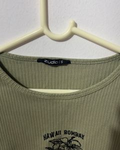 Olive Green Crop Top