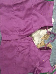 Elegant Purple Embroidered heavy Saree