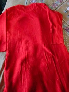 Red Ethnic Print woolen Kurti