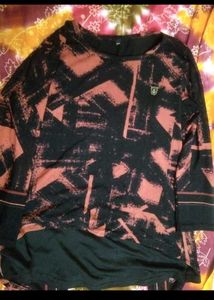 Unique Abstract Print Layered Top