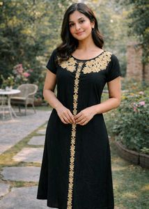 🔥Sale🔥Elegant Black Embroidered Dress