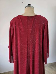 Sparkly Red V-Neck Dress Length  38 Inches