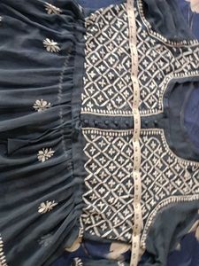 Embroidered Teal Tunic Dress