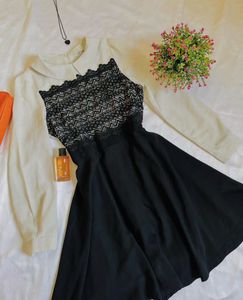 Chic Black Lace Detail Dress