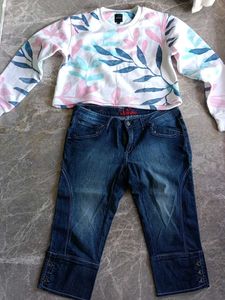 capri and sweatshirt set