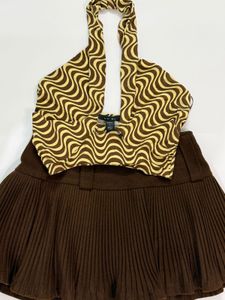 Y2K Swirl Halter Crop Top