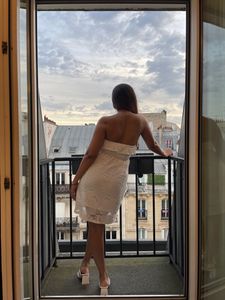 White Dress Without Belt ,Size- Medium