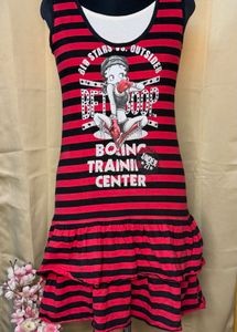 Red &amp; Black Striped Betty Boop Dress