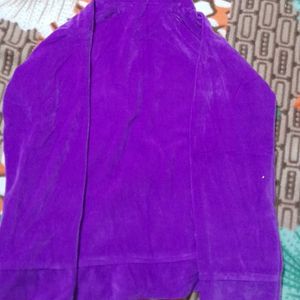 Purple Velour "York" Zip-Up Hoodie