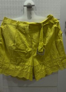 Chic Yellow Broderie Shorts