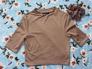 Zudio - New Chic Beige Mock Neck Top