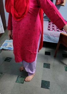 Women's Kurta red with duptta