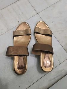 Golden Bronze Slip-On Sandals