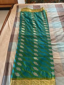 Elegant Green & Gold Saree