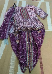 Embroidered Kurta Set with Dhoti Pants
