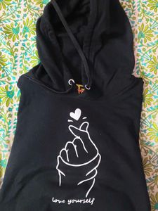 Black Graphic Print Hoodie