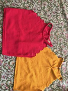 Cute Scalloped Trim Crop Tops (Set of 2)