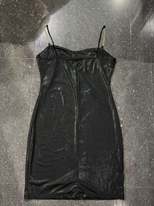 Elegant Black Chain Strap Slip Dress