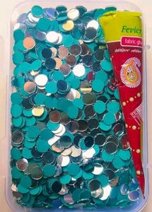 Sparkling Teal &amp; Silver Confetti Art 5Mm 1200 pcs