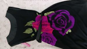 Black vintage dress with floral print