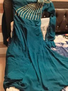 Teal Kurta with Gold Embellishment