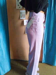💜🤍 Waist:-32 Light Purple Wide Leg Jeans🤍
