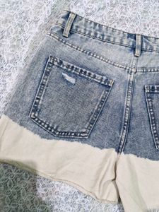 Distressed multi colored  Denim Shorts